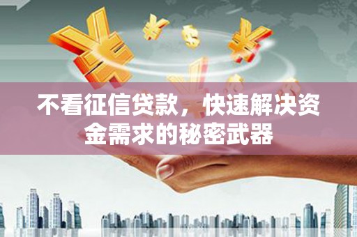 青铜峡不看征信贷款，快速解决资金需求的秘密武器