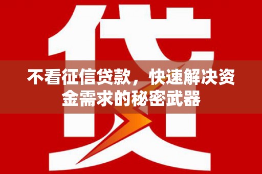 青铜峡不看征信贷款，快速解决资金需求的秘密武器