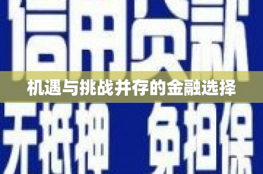 青铜峡机遇与挑战并存的金融选择