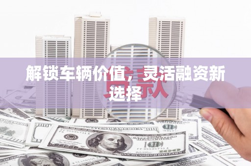 青铜峡解锁车辆价值，灵活融资新选择